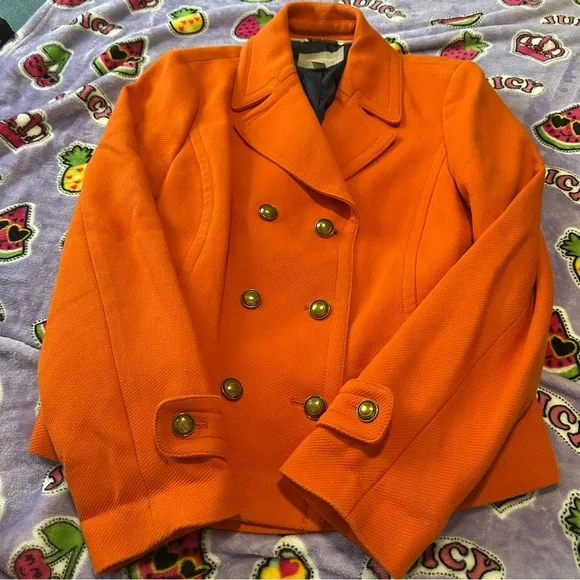 Orange Preppy Banana Republic Large Womens Gold Buttons Autumn Business Casual - Picture 4 of 9